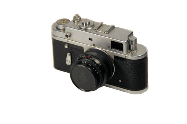 istock Retro photo camera isolated on the white background 641079658