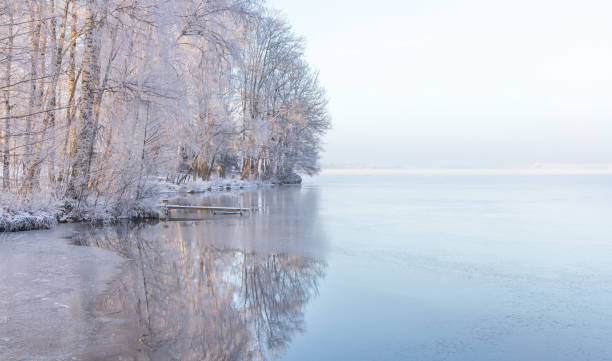 istock Frosty winter morning at sunrise. 641083828