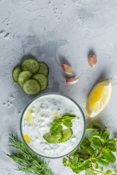 istock Tzatziki sauce and ingredients 641086068