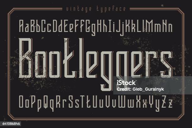 Schriftart Im Vintagestil Retroschriftart Namens Bootleggers Stock Vektor Art und mehr Bilder von Alphabet