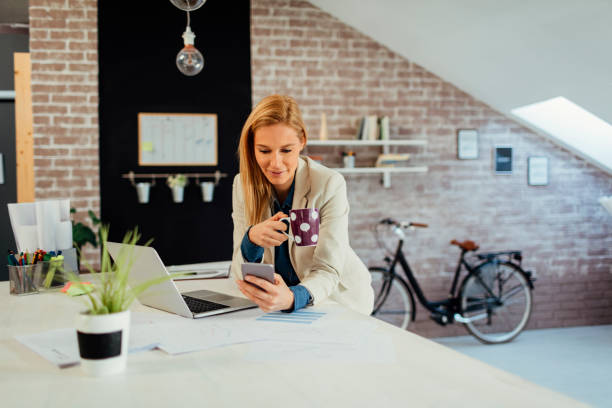 istock Business woman working in her office 641086910