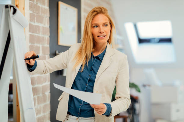 istock Business woman have presentation in her office. 641087222