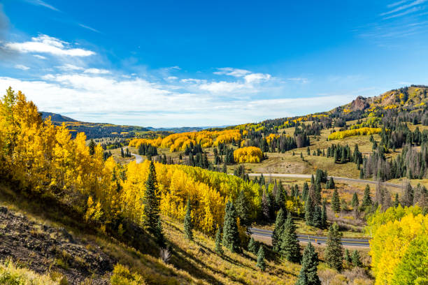 istock Colorado Highway 17 winding through San Juan National Forest 641094982