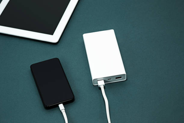 istock Power bank and mobile phone 641098314