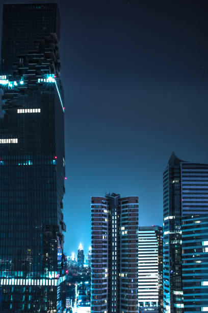 istock Bangkok cityscape, downtown district skyline at night 641107134