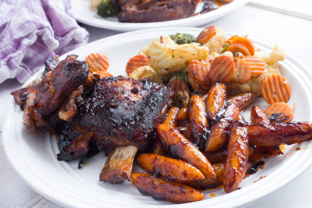 istock Ribs with homemade pasta and grilled vegetables 641108188