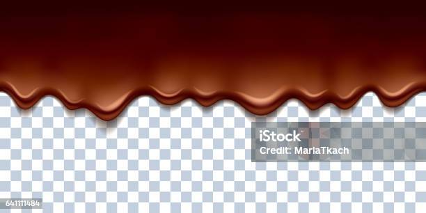 Geschmolzener Fließende Schokolade Drips Grenze Vektorillustration Stock Vektor Art und mehr Bilder von Schokolade