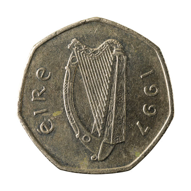 istock 50 irish pence coin (1997) reverse isolated on white background 641111698
