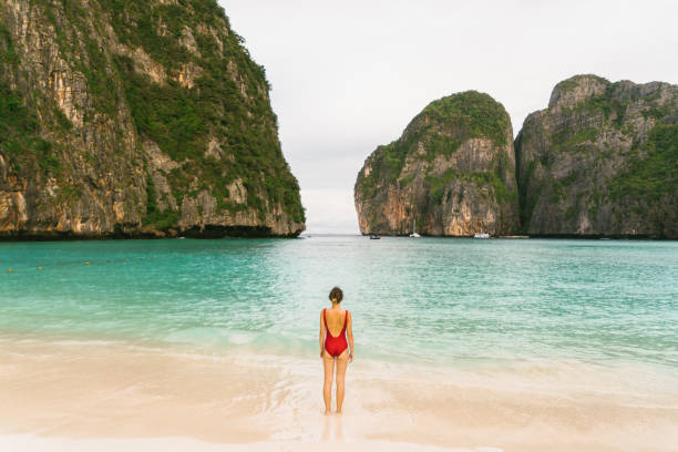 istock Woman on Maya Bay  in Thailand 641112292