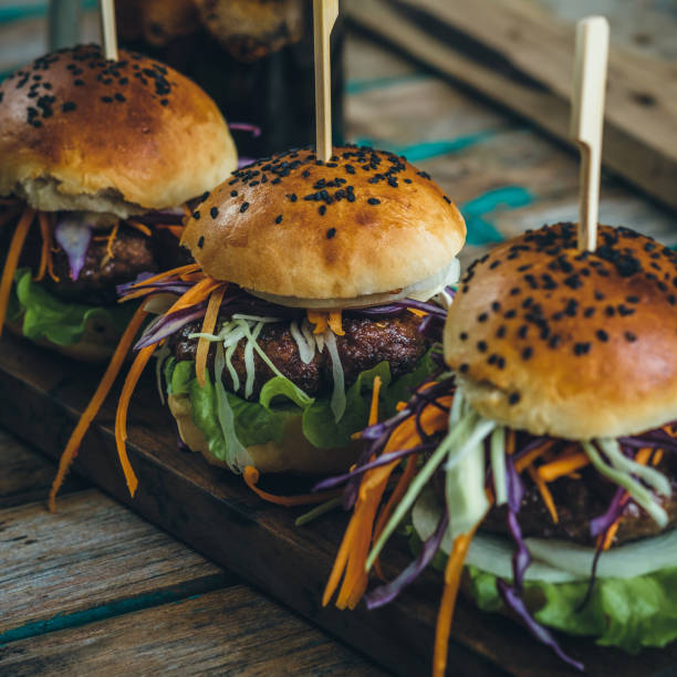 istock Homemade hamburger with fresh vegetables 641112308