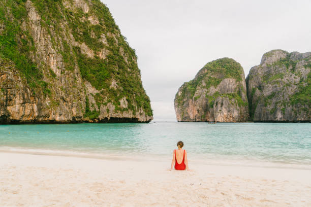 istock Woman on Maya Bay  in Thailand 641112322