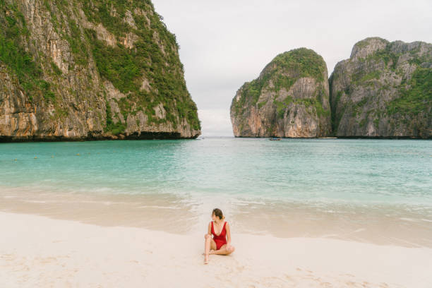 istock Woman on Maya Bay  in Thailand 641112328
