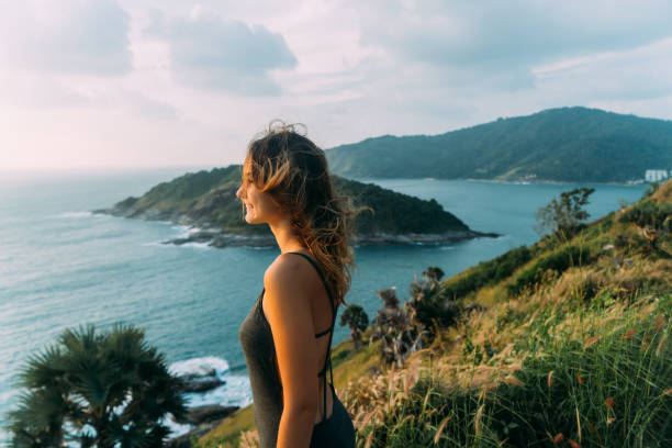 Woman standing on the cape in Thailand