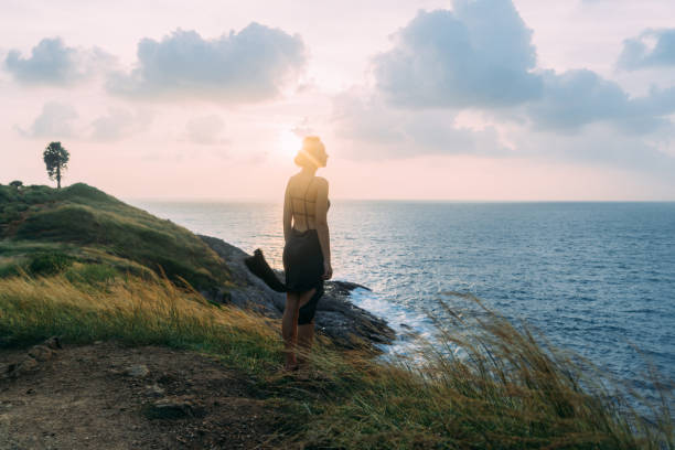 Woman standing on the cape in Thailand