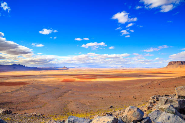istock Beautiful Moroccan Mountain landscape in desert with blue sky 641112802