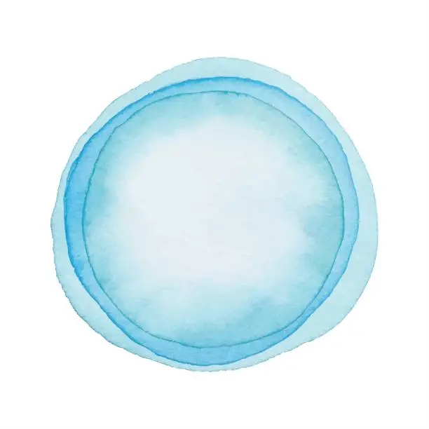 Vector illustration of Blue Watercolor Circle Layered