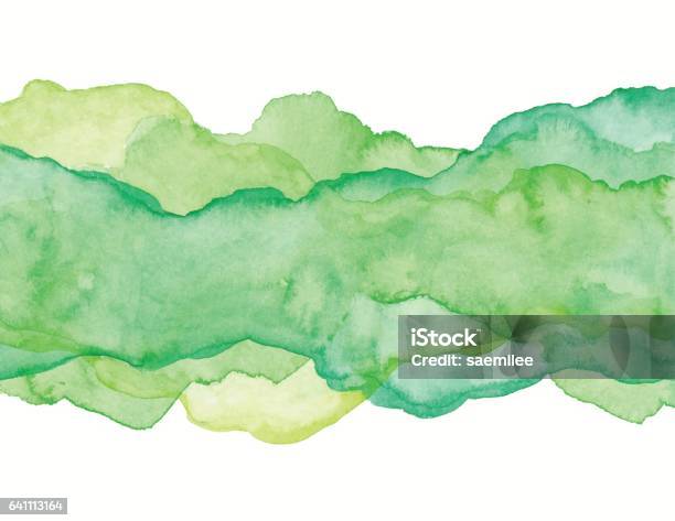 Grüne Aquarell Abstrakt Stock Vektor Art und mehr Bilder von Aquarell - Aquarell, Grün, Schmutzfleck