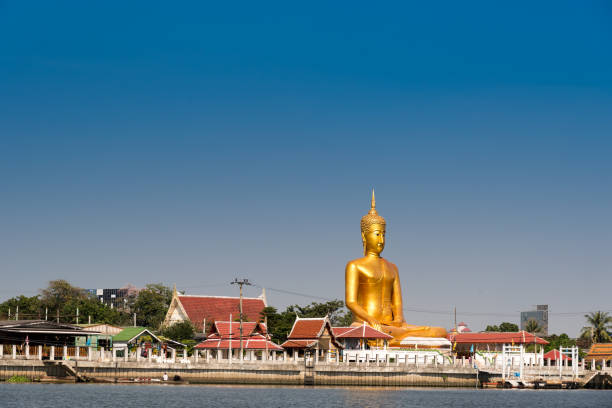 istock Golden big buddha statue 641115718
