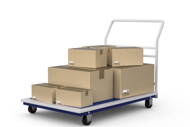 istock trolley with heap of storage boxes 641116952