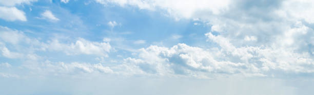 istock Panorama of white cloud and blue sky in morning 641117112