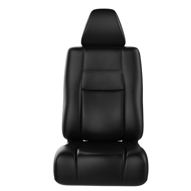 leather car seat 3d rendering black leather car seat isolated on white vehicle seat stock pictures, royalty-free photos & images
