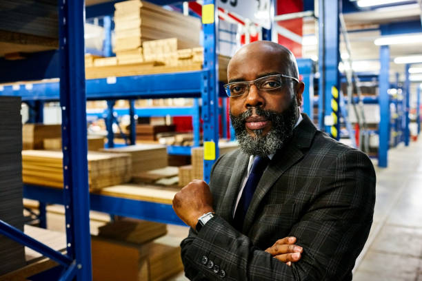 istock Portrait of manager in warehouse 641119204