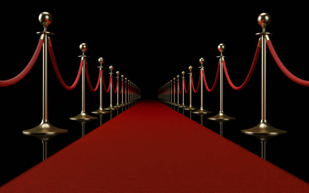 Red Carpet Event Concept Red carpet on black background. Horizontal composition with copy space. Great use for red carpet related concepts. first class photos stock pictures, royalty-free photos & images