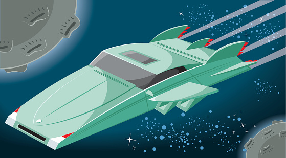 Deep Space Car Color Flying Car Travelling To Deep Space Stock Illustration - Download Image ...