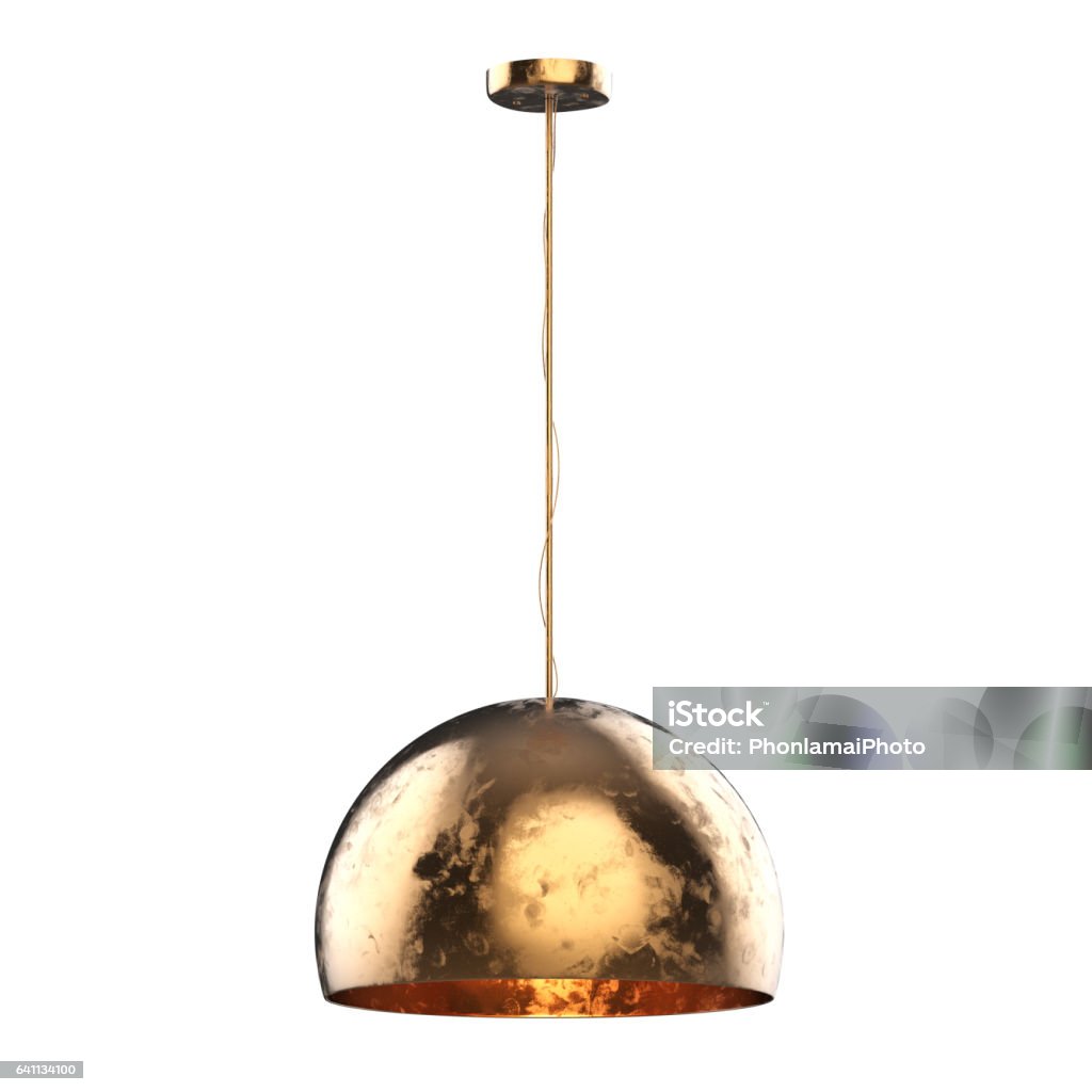 hanging pendant lamp 3d rendering hanging pendant lamp isolated on white Pendant Light Stock Photo