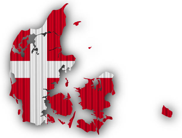 istock Map and flag of Denmark 641134280