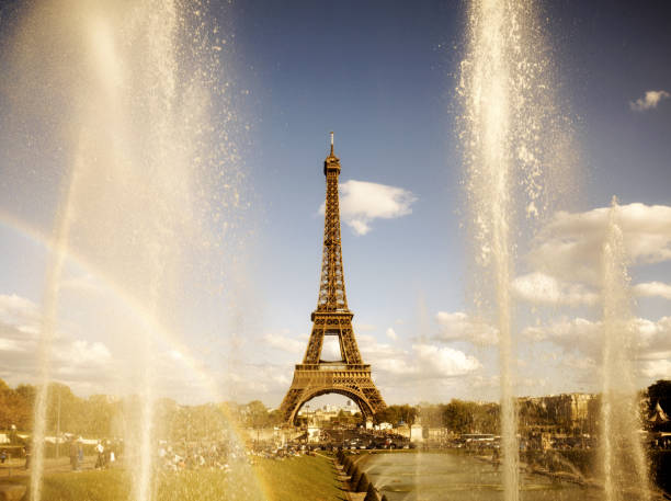 Eiffel Tower and Trocadero fountains, Paris, France