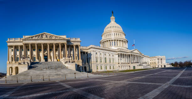 istock Panoramic view of US Capitol Building - Washington, DC, USA 641135164