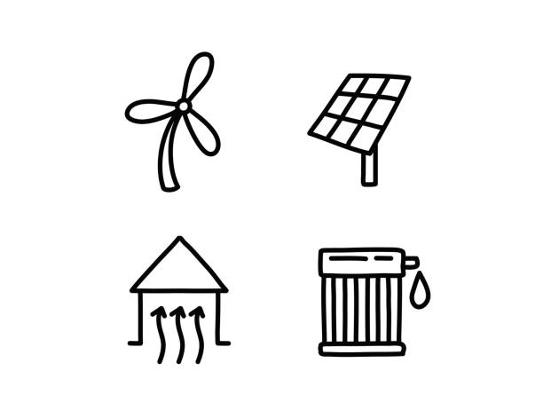 Eco icons vector art illustration