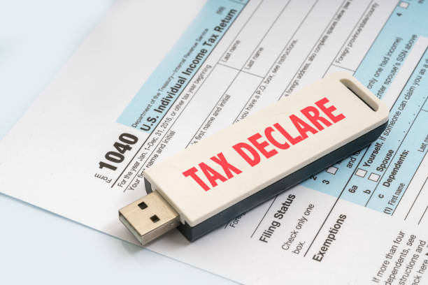 istock Pendrive and text with tax conceptual. 641140948