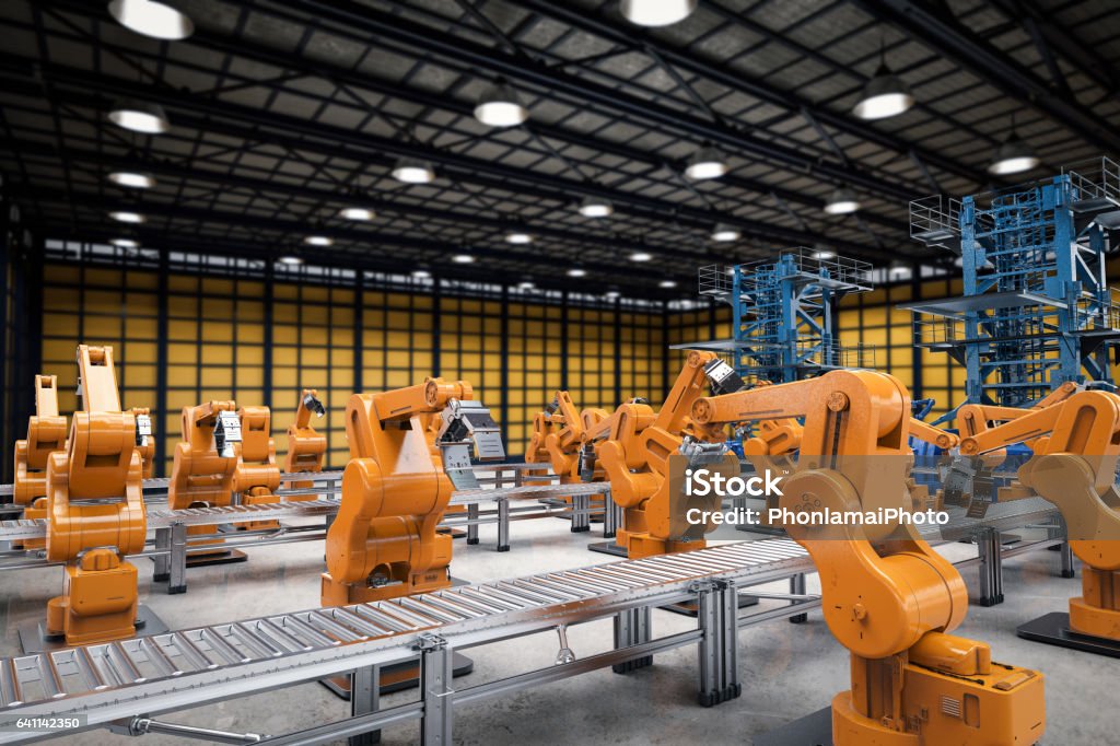 concepto de automatización industrial - Foto de stock de Robot libre de derechos