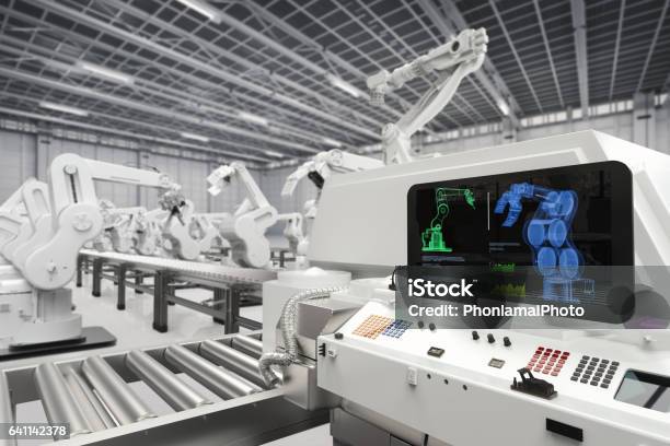 Automation Industry Concept Stock Photo - Download Image Now - Factory, Manufacturing, Intelligence