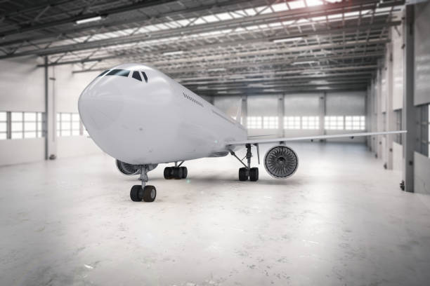 istock airplane in hangar 641144380