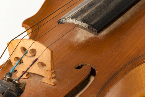 istock Old wooden violin detail 641150030