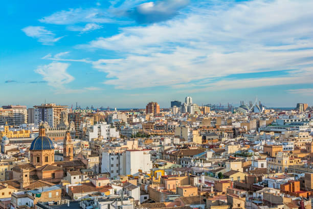 Valencia city aerial view from Metropolitan cathedral
