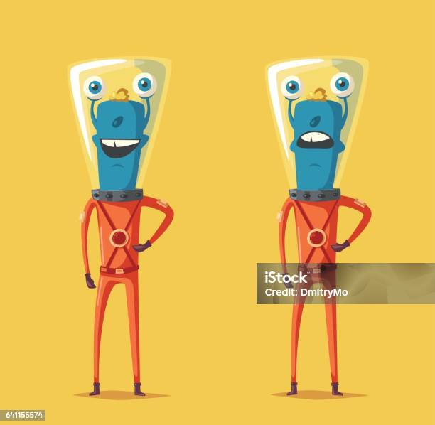 Alien Yang Ramah Ilustrasi Vektor Kartun Ilustrasi Stok - Unduh Gambar