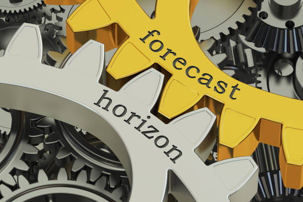 istock forecast horizon concept on the gearwheels, 3D rendering 641156812