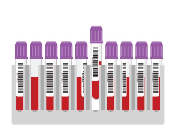 Blood in vitro. Barcode. vector art illustration