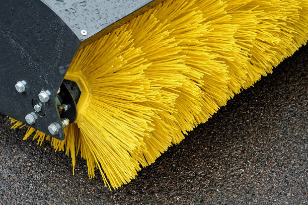 Yellow Brush of the Road Cleaner. Yellow Brush of the Road Cleaner. bristle animal part photos stock pictures, royalty-free photos & images