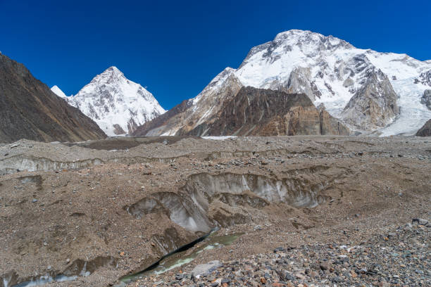 istock K2 and Broadpeak mountain behind Baltoro glacier, K2 trek, Pakistan 641166672
