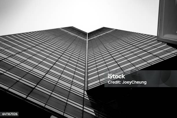 Windows Of Commercial Building In Hong Kong With Bw Color Stock Photo - Download Image Now