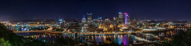 Photo of Panoramic Night View of downtown Pittsburgh
