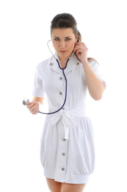 Smiling medical doctor with stethoscope. Isolated over white background