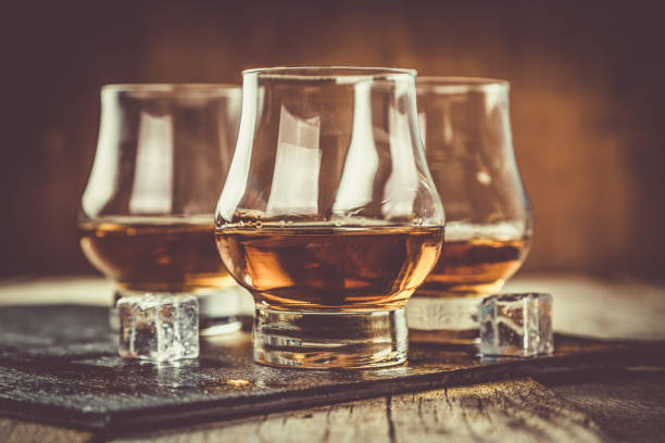 istock Whiskey with ice in glasses 641176296