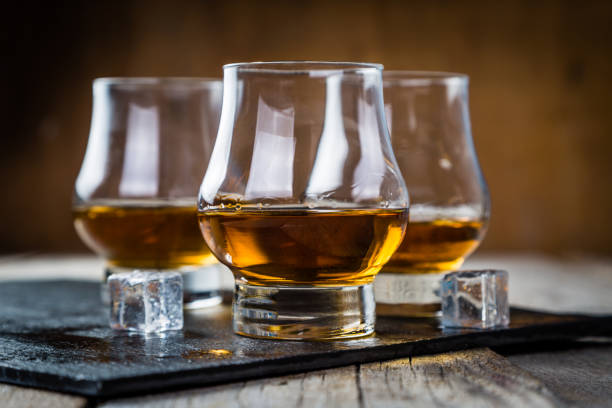 istock Whiskey with ice in glasses 641176306