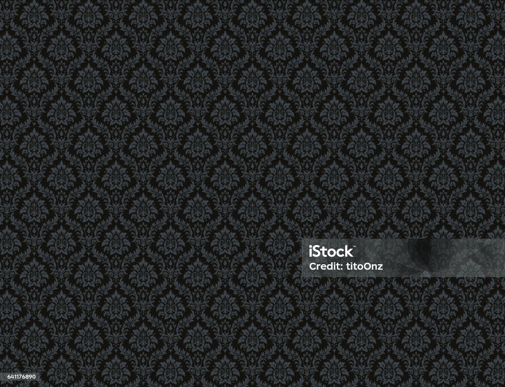 Black damask pattern background Black damask wallpaper with royal floral patterns Damask stock illustration